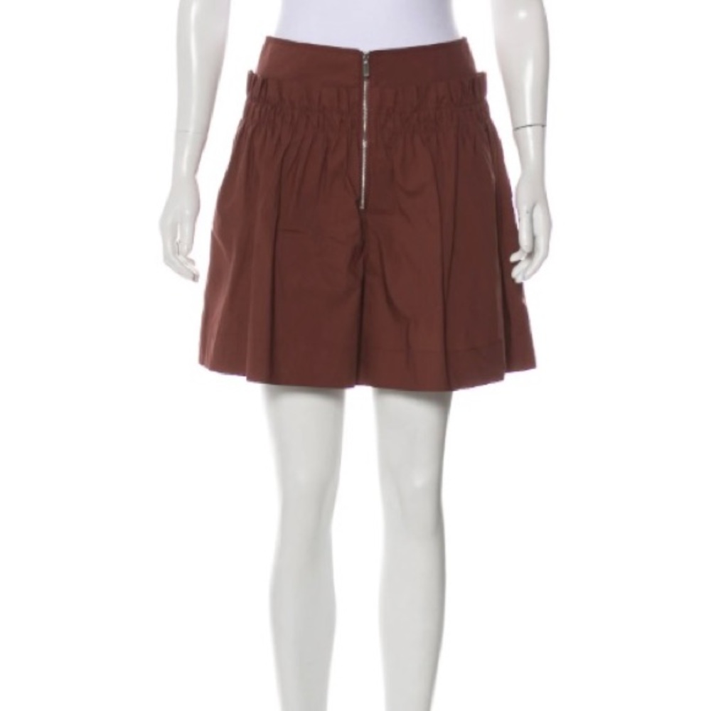 Tibi Brown Pleated Shortswith Front Zipper